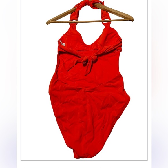 Robin Piccone Kate One Piece Swimsuit Scoop Neck Orange Sz 8 Women - Picture 5 of 8